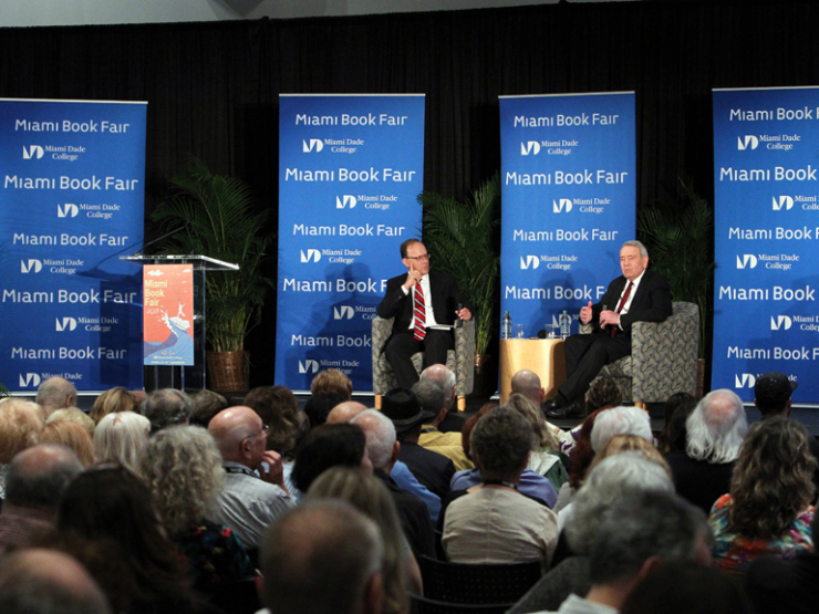 Tom Hudson, Dan Rather at Chapman, November 12, 2017